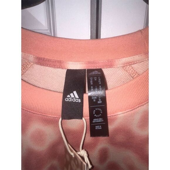 Adidas 11 Honore Womens Plus 1X Pink Animal Print Crew Neck Sweatshirt C… - Picture 5 of 9